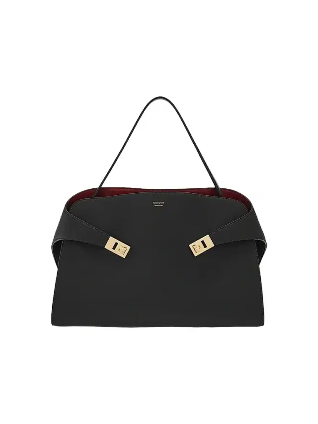 FERRAGAMO Women's Hug Deconstructed Leather Top Handle Bag - Nero