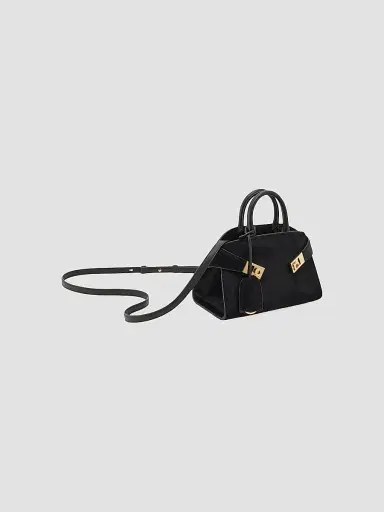 FERRAGAMO Women's Hug Mini Leather Top-Handle Bag - Nero | Thumbnail 6