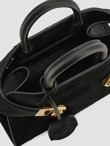 FERRAGAMO Women's Hug Mini Leather Top-Handle Bag - Nero | Thumbnail 7