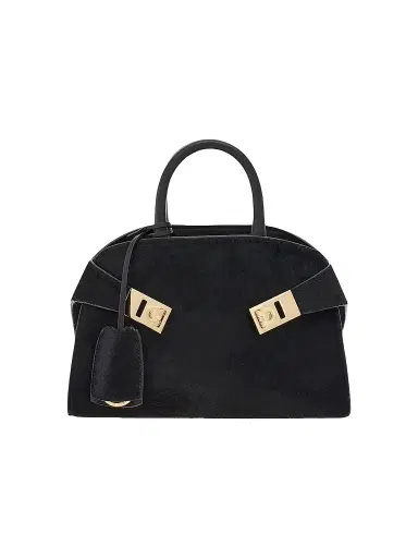 FERRAGAMO Women's Hug Mini Leather Top-Handle Bag - Nero | Thumbnail 1