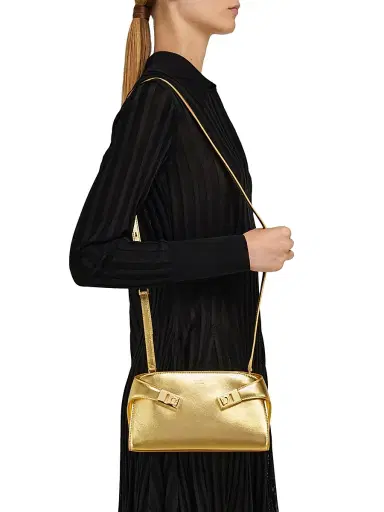 Ferragamo Women's Hug Metallic Leather Crossbody Bag | Thumbnail 2 Ferragamo Women's Hug Metallic Leather Crossbody Bag | Thumbnail 2