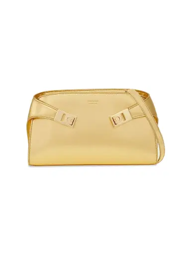 Ferragamo Women's Hug Metallic Leather Crossbody Bag | Thumbnail 1 Ferragamo Women's Hug Metallic Leather Crossbody Bag | Thumbnail 1