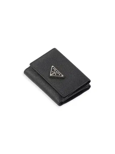 Prada Men's Small Saffiano Leather Wallet - Black | Thumbnail 2 Prada Men's Small Saffiano Leather Wallet - Black | Thumbnail 2