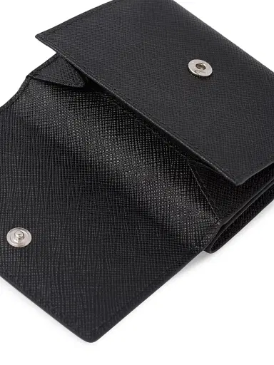 Prada Men's Small Saffiano Leather Wallet - Black | Thumbnail 5 Prada Men's Small Saffiano Leather Wallet - Black | Thumbnail 5