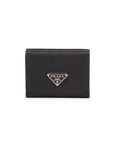 Prada Men's Small Saffiano Leather Wallet - Black | Thumbnail 1 Prada Men's Small Saffiano Leather Wallet - Black | Thumbnail 1