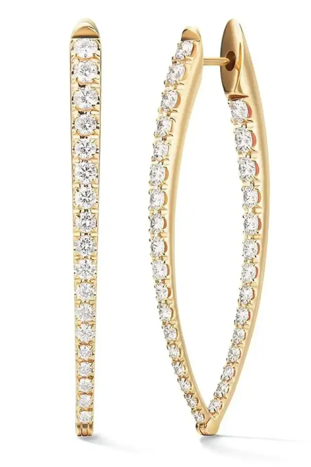 Melissa Kaye Cristina Large Diamond Earrings - Yellow Gold