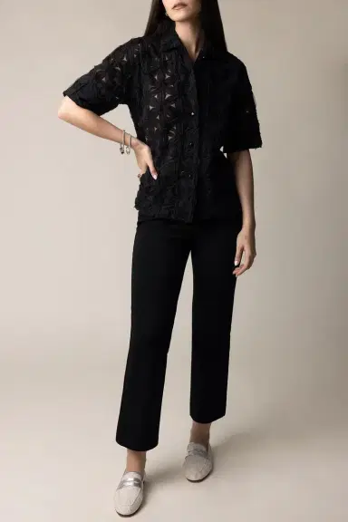 ODEEH Crop Pant - Jet Black | Thumbnail 2