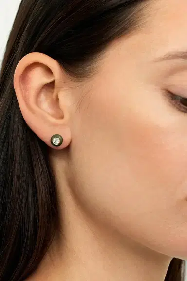 Melissa Kaye Medium White Audrey Stud Earrings | Thumbnail 2