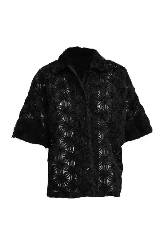 ODEEH Short Sleeve Embroidered Shirt