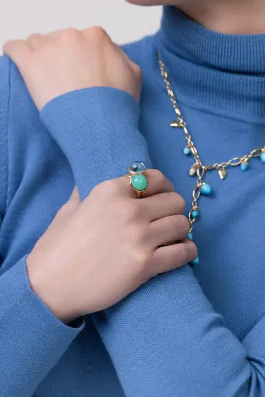 TAMARA COMOLLI Small Chrysoprase Bouton Ring | Thumbnail 4 TAMARA COMOLLI Small Chrysoprase Bouton Ring | Thumbnail 4
