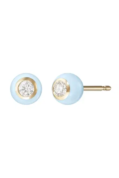 Melissa Kaye Small Pastel Blue Audrey Stud Earrings | Thumbnail 1 Melissa Kaye Small Pastel Blue Audrey Stud Earrings | Thumbnail 1
