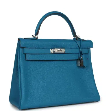 HERMÈS Hermes Kelly Retourne 32 Cobalt Clemence Palladium Hardware | Thumbnail 2