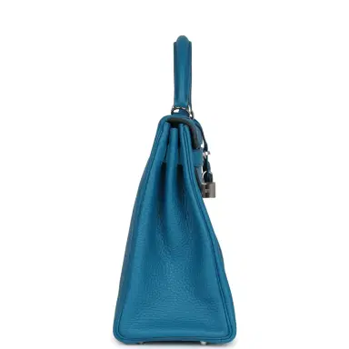 HERMÈS Hermes Kelly Retourne 32 Cobalt Clemence Palladium Hardware | Thumbnail 4