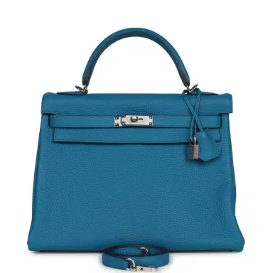 HERMÈS Hermes Kelly Retourne 32 Cobalt Clemence Palladium Hardware | Thumbnail 1