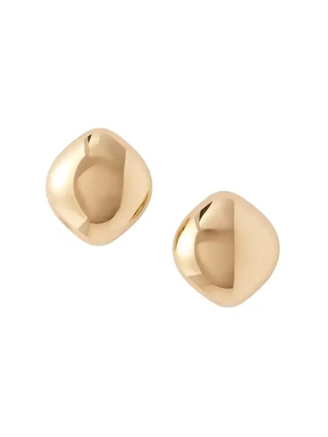 Puffy Cushion Gold-plated Earrings