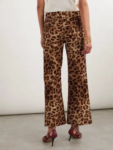 Chloé Cropped Leopard-print Cotton-velvet Straight-leg Pants | Thumbnail 3