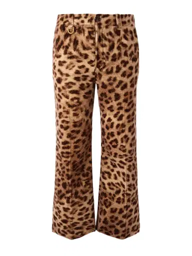 Chloé Cropped Leopard-print Cotton-velvet Straight-leg Pants | Thumbnail 1