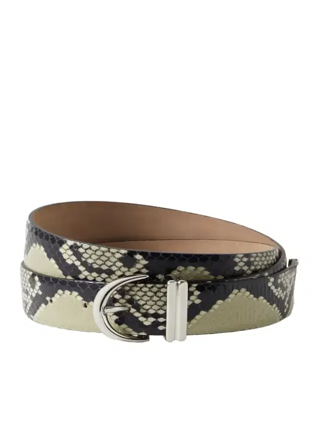 Snake-effect Leather Belt