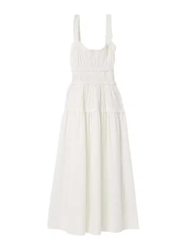 Marianne Shirred Organic Cotton-poplin Midi Dress