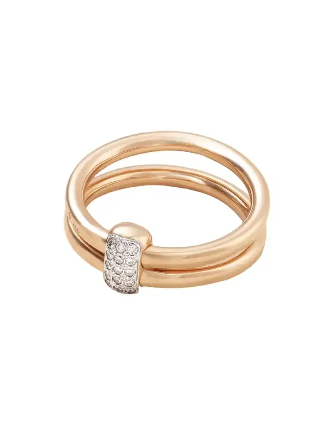 Together 18-karat Rose Gold, Rhodium-plated And Diamond Ring