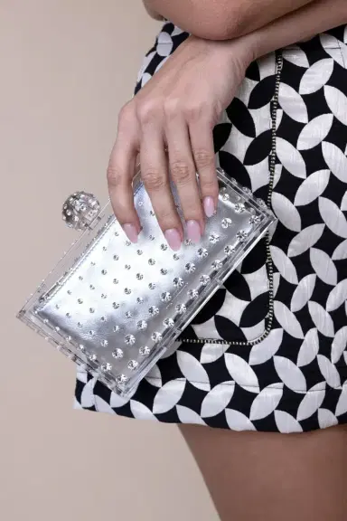 Aquazzura Tequila Clutch - Palladium Transparent | Thumbnail 3