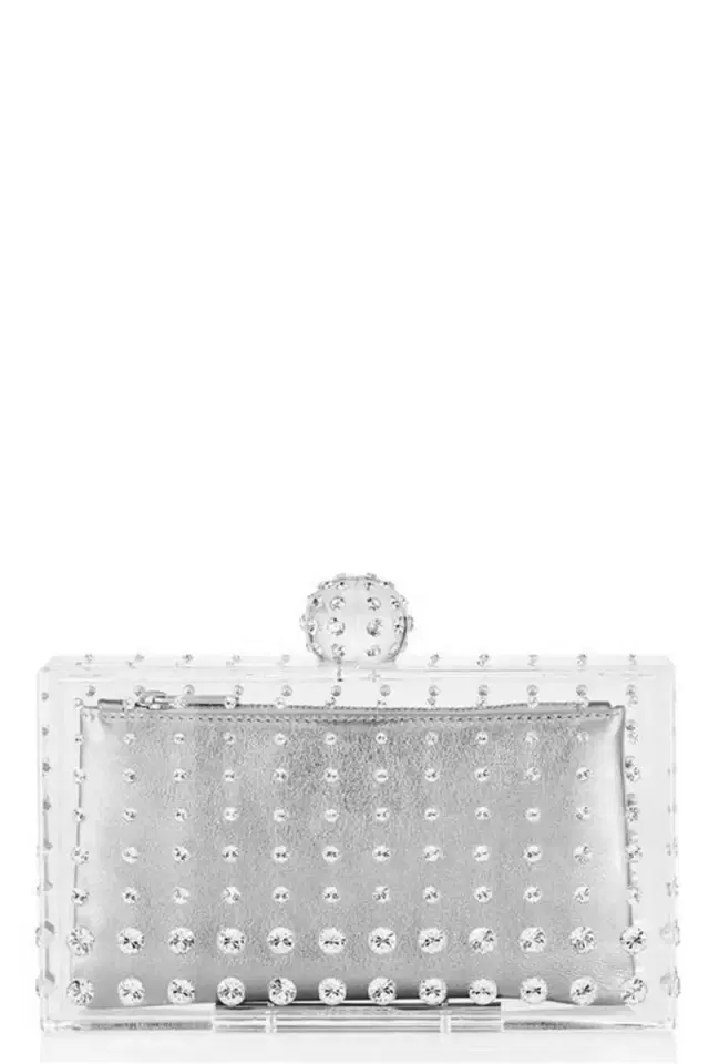 Aquazzura Tequila Clutch - Palladium Transparent