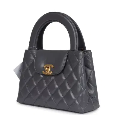 Chanel Chanel Small Kelly Shopper Dark Grey Shiny Aged Calfskin Brushed Gold Hardware | Thumbnail 3