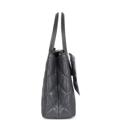 Chanel Chanel Small Kelly Shopper Dark Grey Shiny Aged Calfskin Brushed Gold Hardware | Thumbnail 4