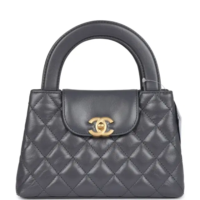 Chanel Chanel Small Kelly Shopper Dark Grey Shiny Aged Calfskin Brushed Gold Hardware
