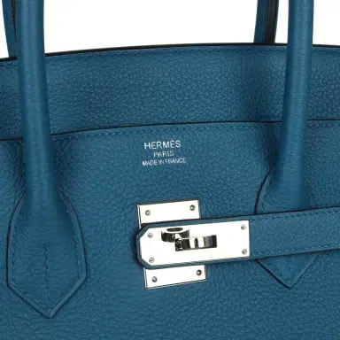 HERMÈS Pre-owned Hermes Birkin 35 Cobalt Togo Palladium Hardware | Thumbnail 7 HERMÈS Pre-owned Hermes Birkin 35 Cobalt Togo Palladium Hardware | Thumbnail 7