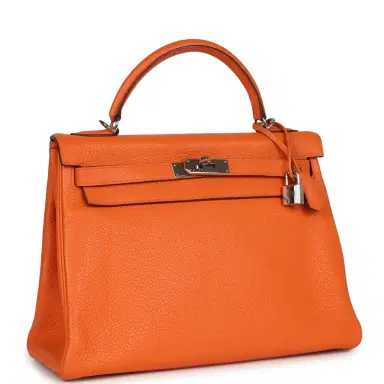 HERMÈS Pre-owned Hermes Kelly Retourne 32 Orange Togo Palladium Hardware | Thumbnail 2 HERMÈS Pre-owned Hermes Kelly Retourne 32 Orange Togo Palladium Hardware | Thumbnail 2