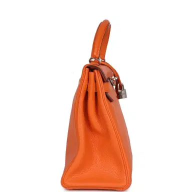 HERMÈS Pre-owned Hermes Kelly Retourne 32 Orange Togo Palladium Hardware | Thumbnail 3 HERMÈS Pre-owned Hermes Kelly Retourne 32 Orange Togo Palladium Hardware | Thumbnail 3