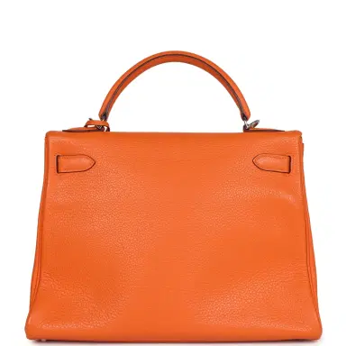 HERMÈS Pre-owned Hermes Kelly Retourne 32 Orange Togo Palladium Hardware | Thumbnail 4 HERMÈS Pre-owned Hermes Kelly Retourne 32 Orange Togo Palladium Hardware | Thumbnail 4