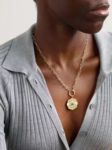 Marlo Laz Porte Bonheur Large 14-karat Gold, Tourmaline And Diamond Pendant | Thumbnail 2 Marlo Laz Porte Bonheur Large 14-karat Gold, Tourmaline And Diamond Pendant | Thumbnail 2
