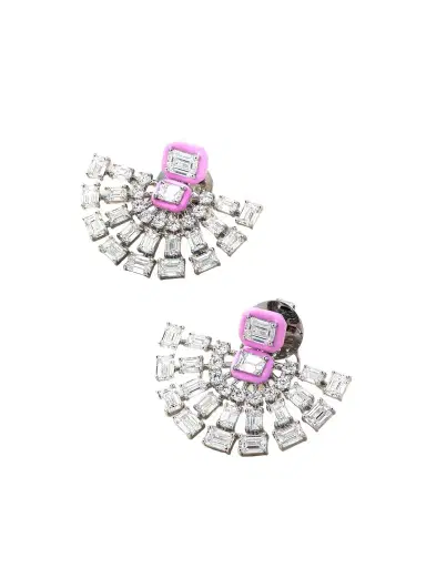 Kamyen Fan 18-karat White Gold, Diamond And Enamel Earrings | Thumbnail 1 Kamyen Fan 18-karat White Gold, Diamond And Enamel Earrings | Thumbnail 1