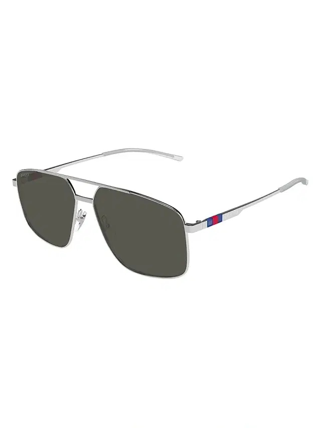 Gucci Men's Details GG1676S 60MM Pilot Sunglasses - Dark Grey Silver