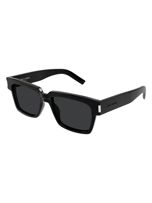 Saint Laurent Men's Corner Angle  S 732 Vadim 54MM Squared Sunglasses - Dark Grey Black