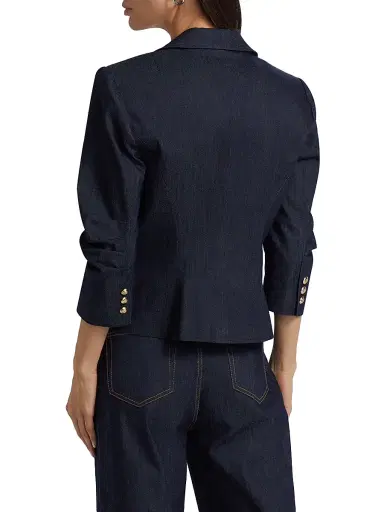 Cinq à Sept Women's Petit Khloe Denim Blazer - Indigo - Size 14 | Thumbnail 5 Cinq à Sept Women's Petit Khloe Denim Blazer - Indigo - Size 14 | Thumbnail 5