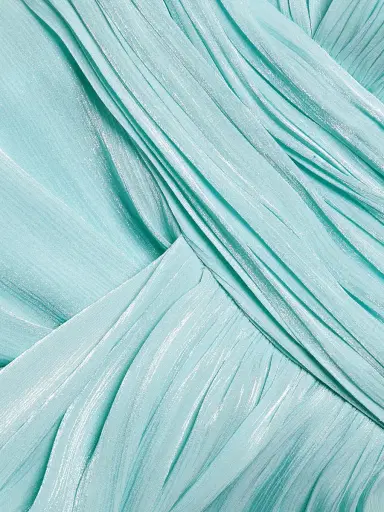 Badgley Mischka Women's Draped One-Shoulder Chiffon Gown - Azure | Thumbnail 6 Badgley Mischka Women's Draped One-Shoulder Chiffon Gown - Azure | Thumbnail 6