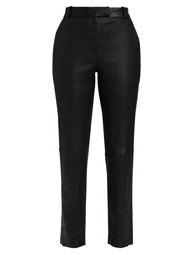 SPRWMN Women's Sophia Leather CropPants - Black