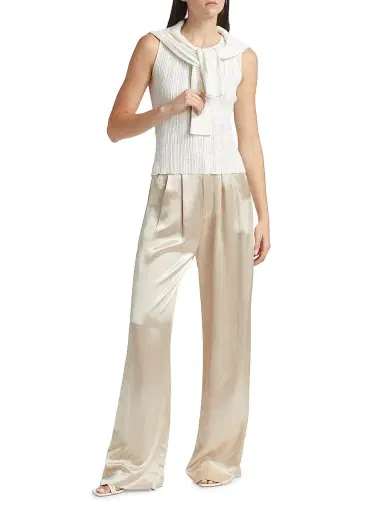 Adam Lippes Women's Pointelle Jacquard Top - Ivory - Size XL | Thumbnail 2 Adam Lippes Women's Pointelle Jacquard Top - Ivory - Size XL | Thumbnail 2