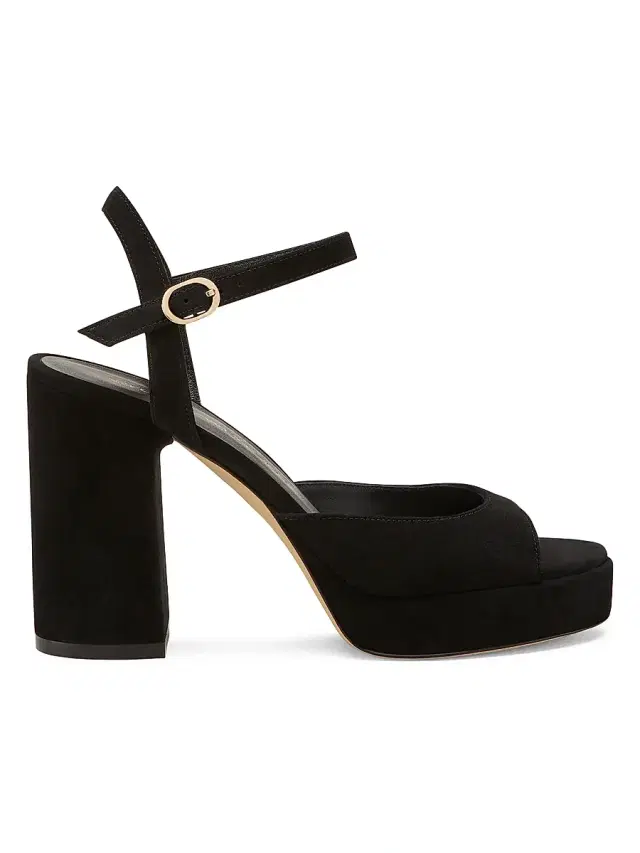 Stuart Weitzman Women's Dayna II 100MM Suede Platform Sandals - Black