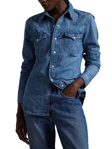 Polo Ralph Lauren Women's Western Denim Shirt - Canaria Wash | Thumbnail 3 Polo Ralph Lauren Women's Western Denim Shirt - Canaria Wash | Thumbnail 3