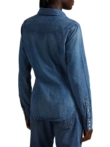 Polo Ralph Lauren Women's Western Denim Shirt - Canaria Wash | Thumbnail 4 Polo Ralph Lauren Women's Western Denim Shirt - Canaria Wash | Thumbnail 4
