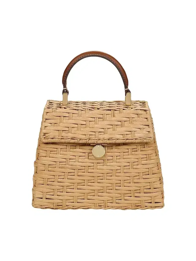 Cult Gaia Women's Sybil Rattan & Leather Top Handle Bag - Light Toasted Natural