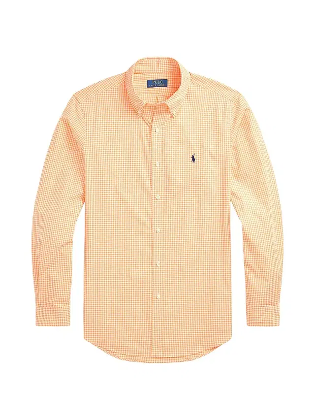 Polo Ralph Lauren Men's Gingham Stretch Poplin Shirt - Soft Clementine White