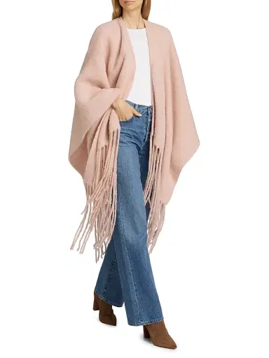 Saks Fifth Avenue Women's Camden Alpaca-Blend Poncho - Pink Mauve | Thumbnail 2 Saks Fifth Avenue Women's Camden Alpaca-Blend Poncho - Pink Mauve | Thumbnail 2