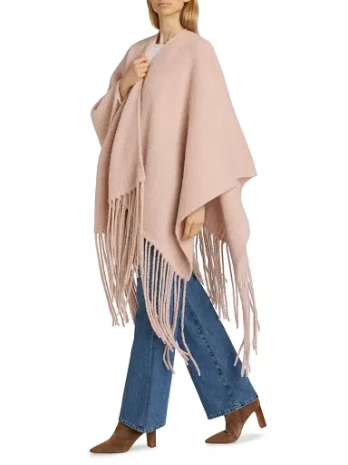 Saks Fifth Avenue Women's Camden Alpaca-Blend Poncho - Pink Mauve | Thumbnail 4 Saks Fifth Avenue Women's Camden Alpaca-Blend Poncho - Pink Mauve | Thumbnail 4