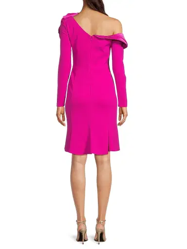 Shani Women's Ruffle Crepe One-Shoulder Knee-Length Dress - Pink | Thumbnail 5 Shani Women's Ruffle Crepe One-Shoulder Knee-Length Dress - Pink | Thumbnail 5