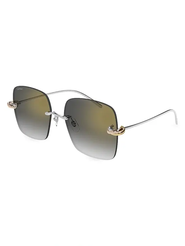 Women's Trinity 60MM Rimless Square Sunglasses - Grey Multi Silver